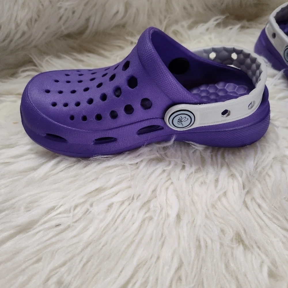 Joybees Kids Purple Gray Rubber Clogs Size 8 9